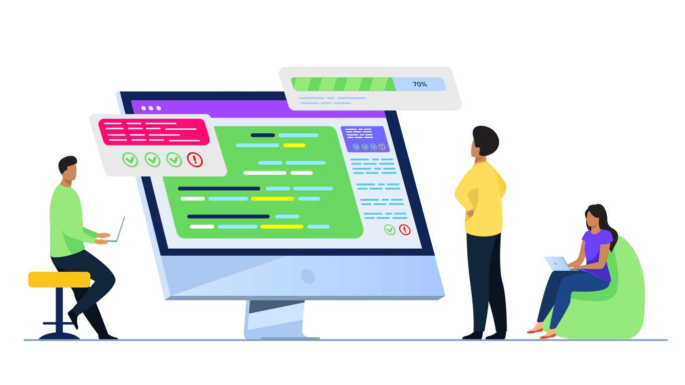 software development and system automation illustration